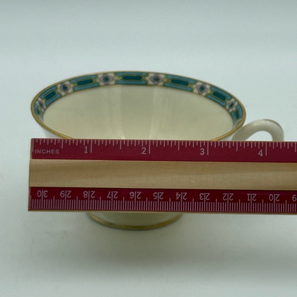 Lenox Mystic Vintage Floral Porcelain Teacup Gold Trim Cream Blue Pink - Picture 7 of 9